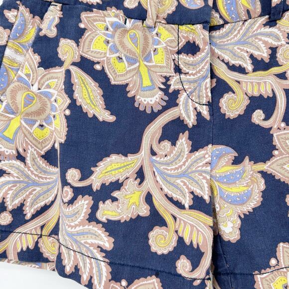 Ann Taylor Loft Navy Blue Paisley Shorts Linen Blend Floral Womens Size 0 - Picture 11 of 11